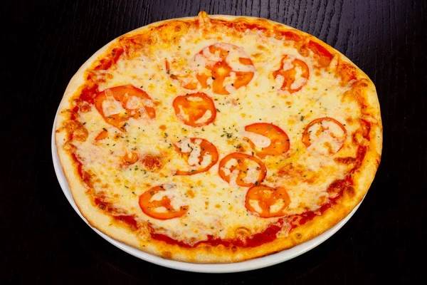 Delicious Margarita Pizza Tomatoes — Stock Photo, Image