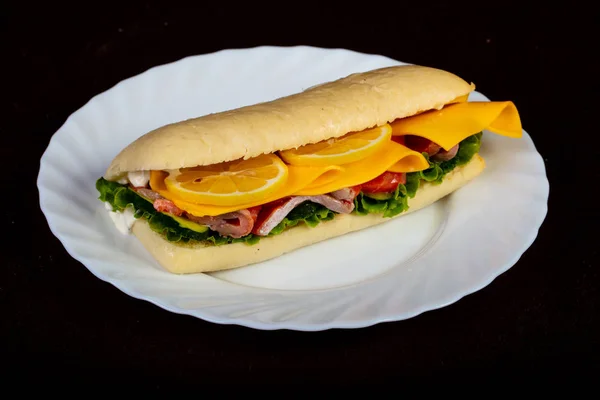 Panini Con Salmone Limone — Foto Stock