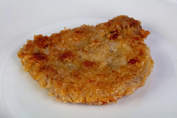 Schweinebraten Schnitzel Teller — Stockfoto