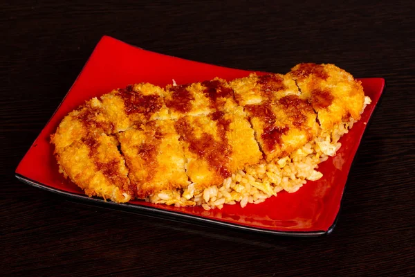 Schnitzel Porco Assado Com Queijo — Fotografia de Stock