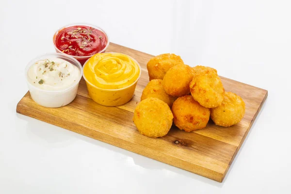 Nuggets Frango Saboroso Com Molho — Fotografia de Stock