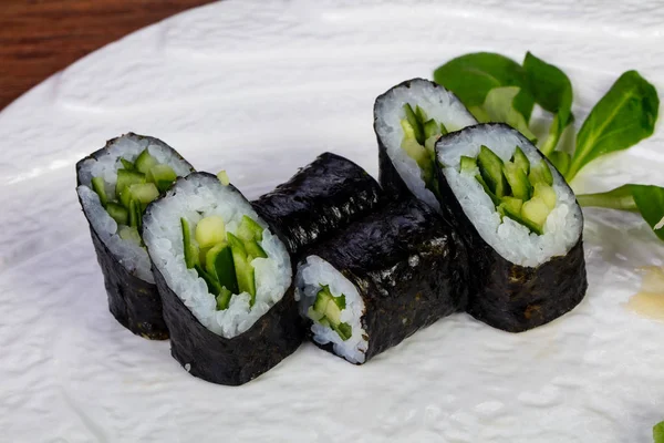 Japanese Roll Cucumber Served Ginger — Stock Photo, Image