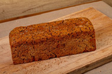 Ev yapımı lezzetli ekmek ahşap arka plan üzerine