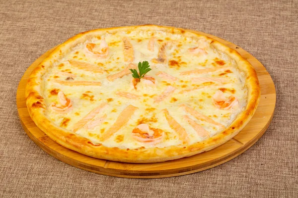 Pizza Con Salmón Queso — Foto de Stock