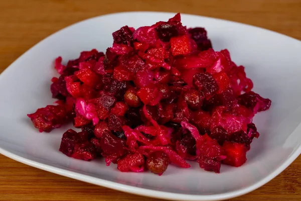Russian Salad Vinaigrette Beetroot — Stock Photo, Image