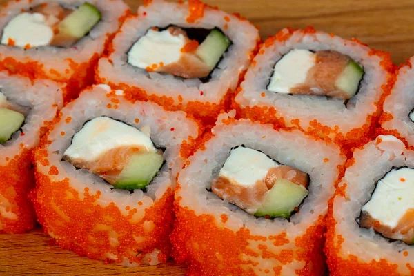 Salmon Soft Cheese Roll — Stock Photo, Image