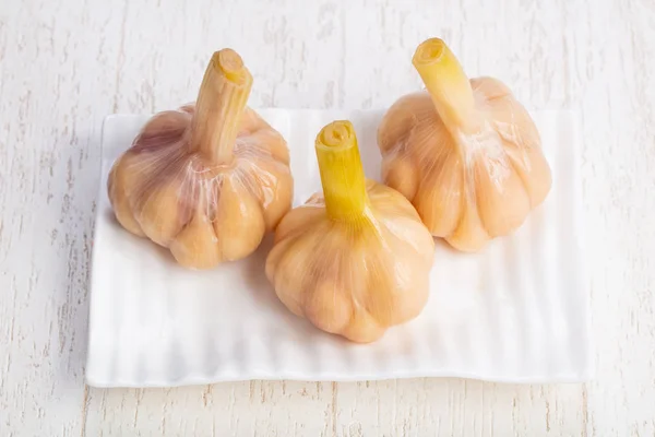 Tasty Pickled Marinated Healthy Garlic — Stock Photo, Image