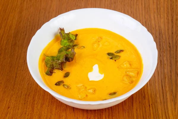 Tasty Pumpkin Soup Cream — Stock Photo, Image