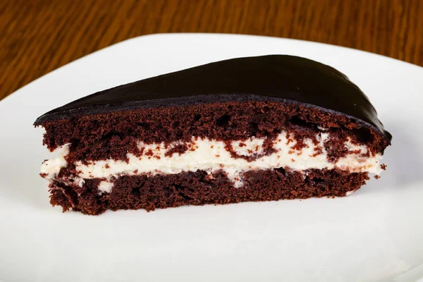 Chocolate Cake Slice Cream — Stock Photo, Image