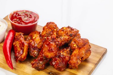 Buffalo kanat sosu ve biber ile tavuk