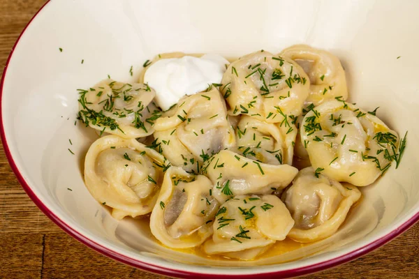 Russische Keuken Dumplings Met Vlees — Stockfoto