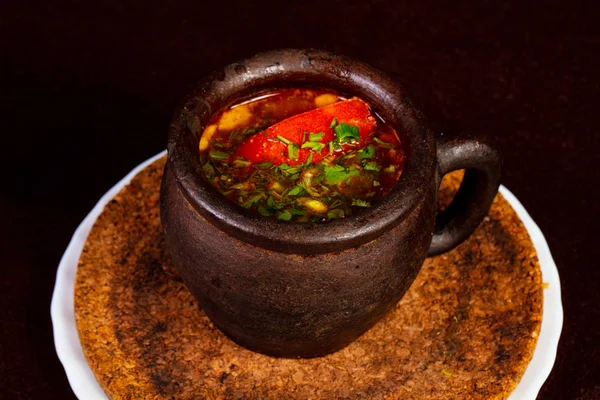Georgian cuisine - Chanahi mutton with vegetbles — Stock Image Georgian Cuisine Chanahi Mutton Vegetbles Royalty Free Stock Images