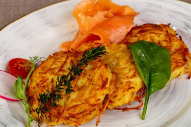 Patates köfte - Draniki somon ile