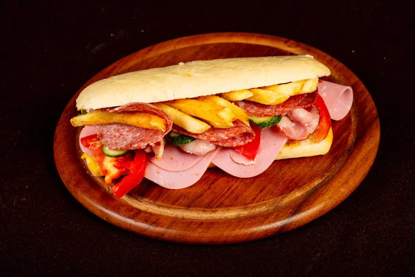 Panini Con Salchichas Queso —  Fotos de Stock