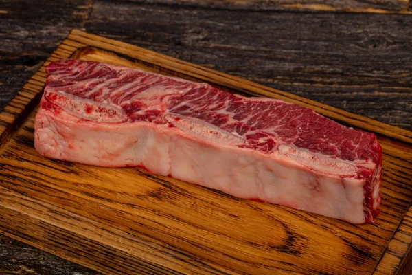 Bistec Res Crudo Costillas Cortas Negro Angus — Foto de Stock