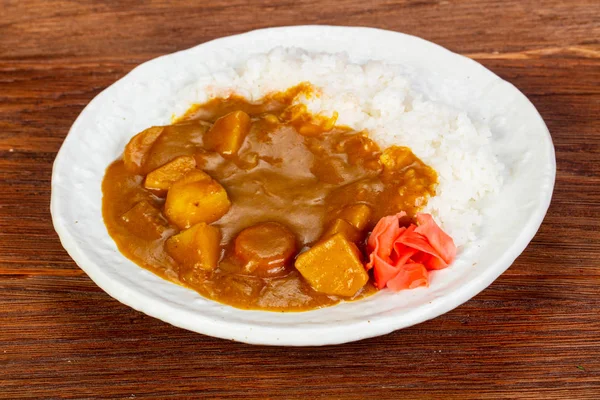 Curry Végétalien Aux Légumes Riz — Photo