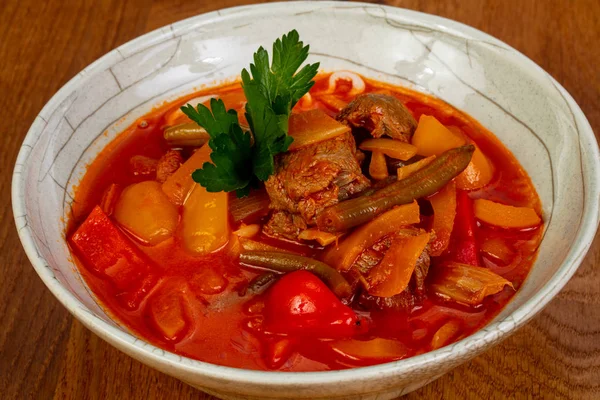 Traditional lagman soup with lamb — Stock Image Traditional Lagman Soup Lamb Royalty Free Stock Photos
