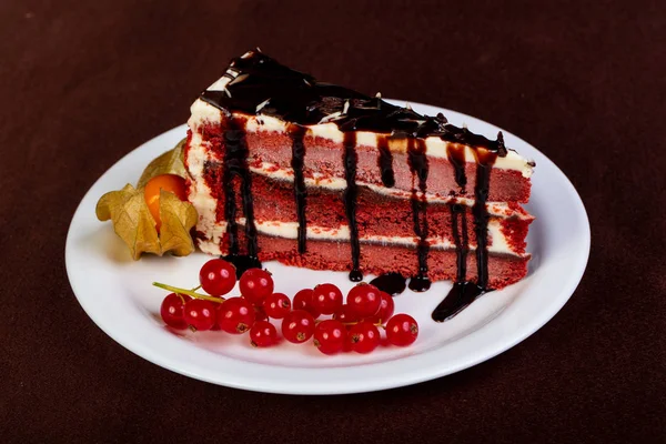 Tasty Sponge Cake Cream — Stock Photo, Image