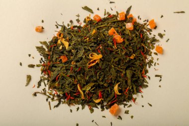 Aroma çay yığın meyve, meyveler ve otlar ile