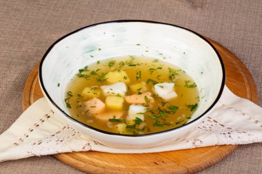 Patates balık Somon çorbası