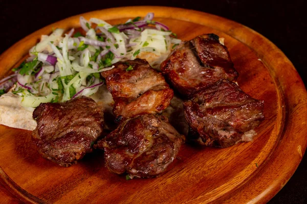 Grilled Mutton Kebab Inion — Stock Photo, Image