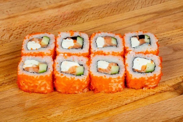 Salmon Soft Cheese Roll — Stock Photo, Image