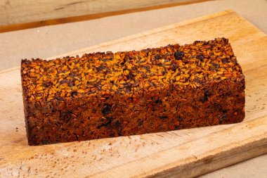 Ev yapımı lezzetli ekmek ahşap arka plan üzerine