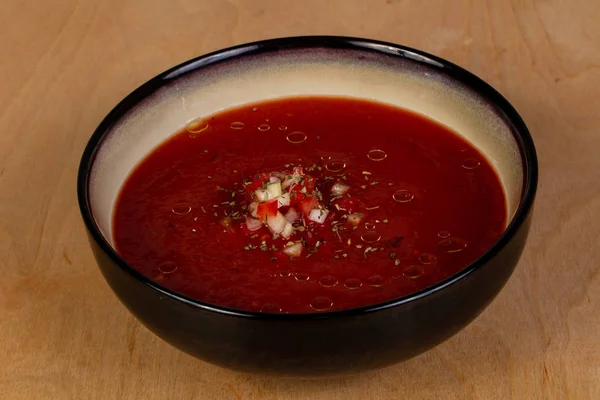 Холодный Испанский Томатный Суп Гаспачо — стоковое фото