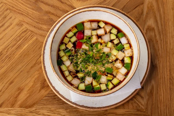 Sopa Rusa Okroshka Con Kvas — Foto de Stock