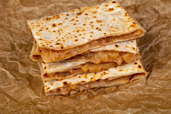 Cozinha Turca Gozleme Recheado Pastelaria — Fotografia de Stock