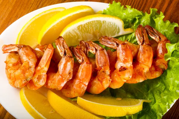 Crevettes Grillées Citron — Photo