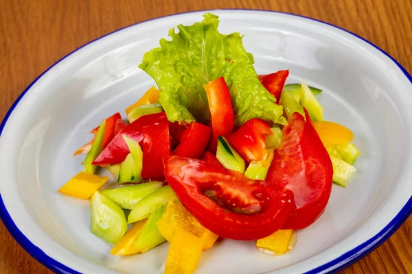 Vegetariánské Stravy Zeleninou Rajčatový Salát — Stock fotografie