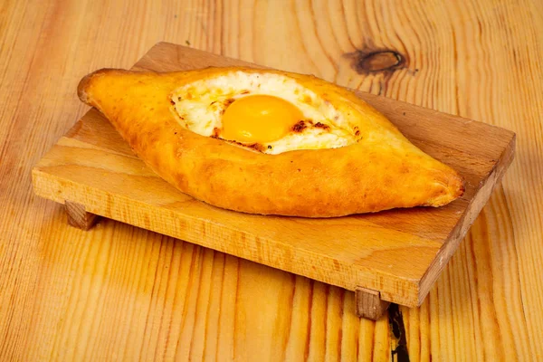 Georgian Cuisine Adjarian Khachapuri Cheese — Stock Photo, Image