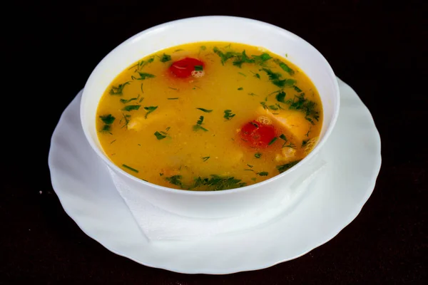 Soupe Poisson Saumon Tomate Uha — Photo