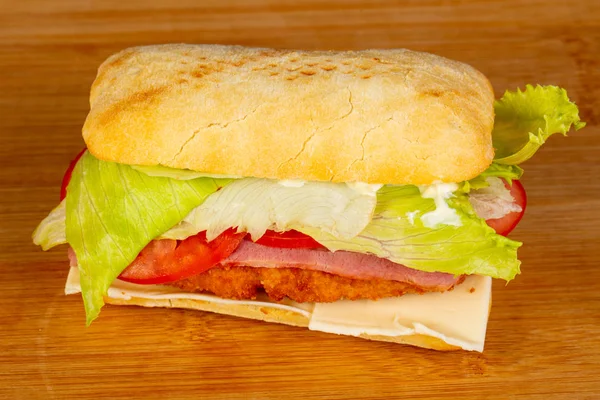 Panini Met Kip Tomaat — Stockfoto