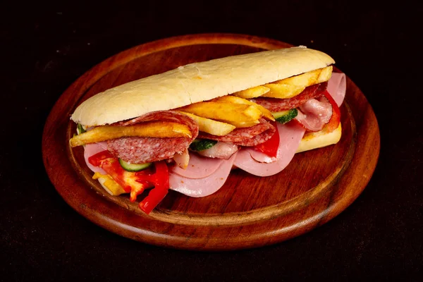 Panini Aux Saucisses Fromage — Photo