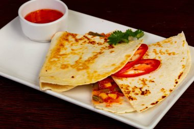 Vegan Tortilla sebze ve fasulye ile