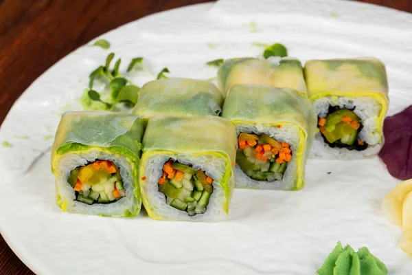 Japanese Vegan Roll Vegetables — Stock Photo, Image