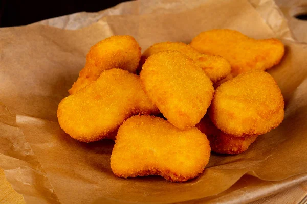 Golden Chicken Fried Nuggets Heap — Stock Photo, Image