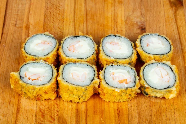 Hot Roll Prawn Soft Cheese — Stock Photo, Image