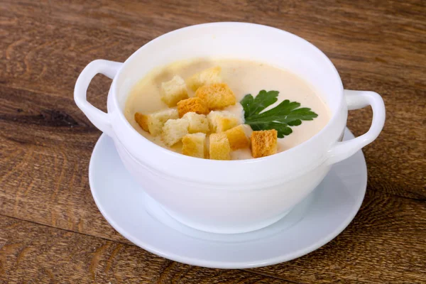 Mushroom Cream Soup Parsley — Stock Photo, Image