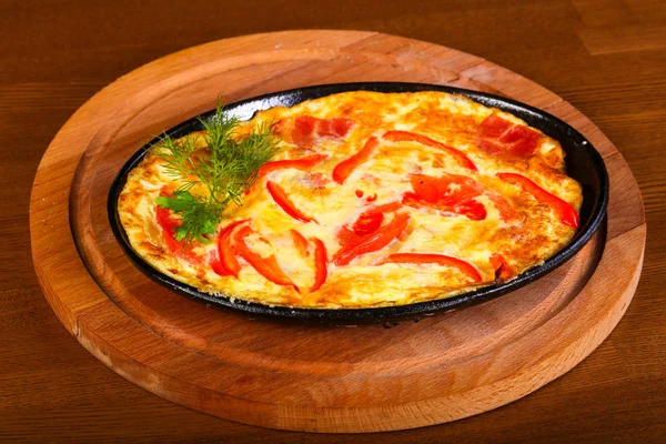 Omelet Bacon Tomato Pepper — Stock Photo, Image