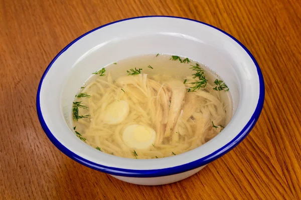 Sopa Dietética Pollo Con Huevo — Foto de Stock