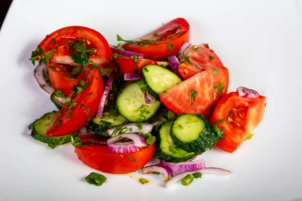 Salada Georgiana Picante Com Legumes Cebola — Fotografia de Stock