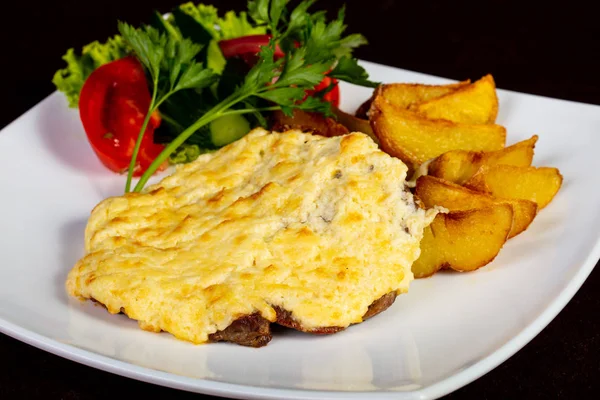 Baked Pork Cheese Potato — Stock Photo, Image