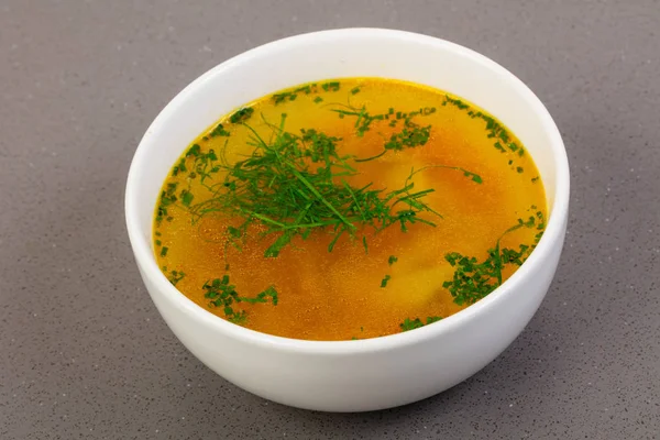 Sopa Fideos Pollo Con Eneldo — Foto de Stock