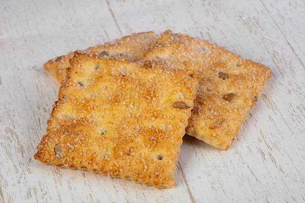 Cracker Smaczne Ciasteczka Pokryte Cukrem — Zdjęcie stockowe