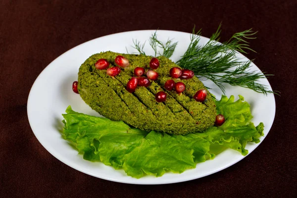 Geogrian Traditional Pkhali Served Pomegranet Seeds — Stock Photo, Image