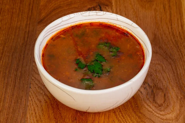 Kaukasische Charcho Suppe Mit Kräutern — Stockfoto