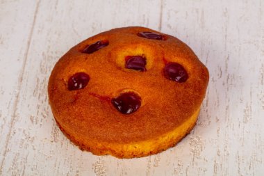 Lezzetli pandispanya ower ahşap arka plan